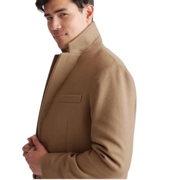 NWT QUINCE Italian Wool Overcoat Double-Breasted Dark Camel Tan Men’s Small - Picture 15 of 16
